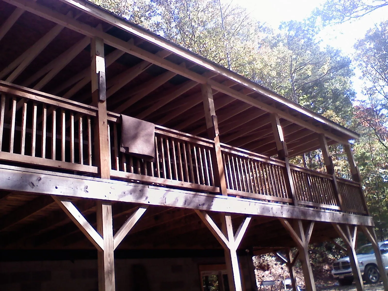 Timber framing under a new elevated porch and deck — Roof Leak Repair in Matheson by Roofing Brothers